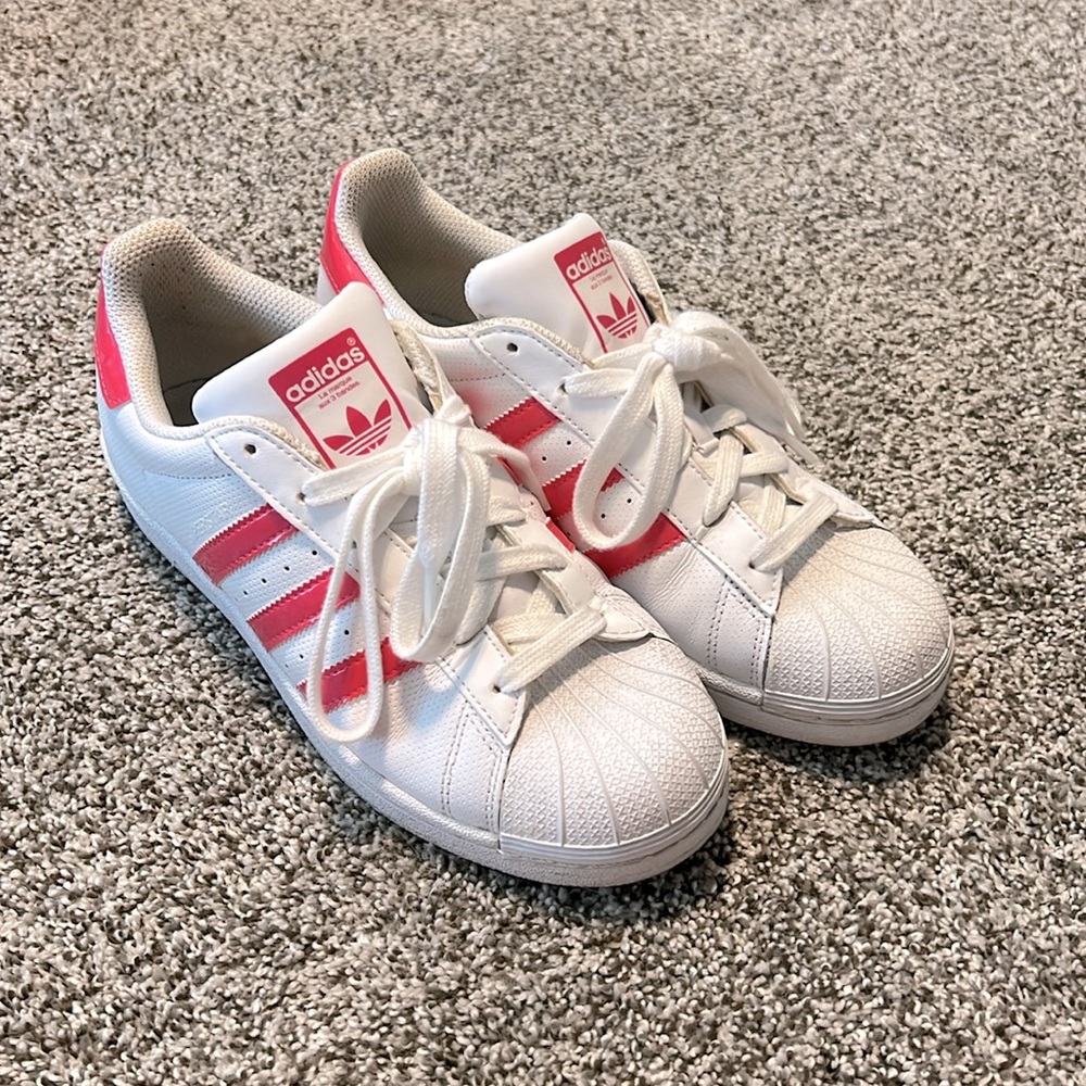 Adidas superstar ortholite hot pink iridescent women’s size 5.5
